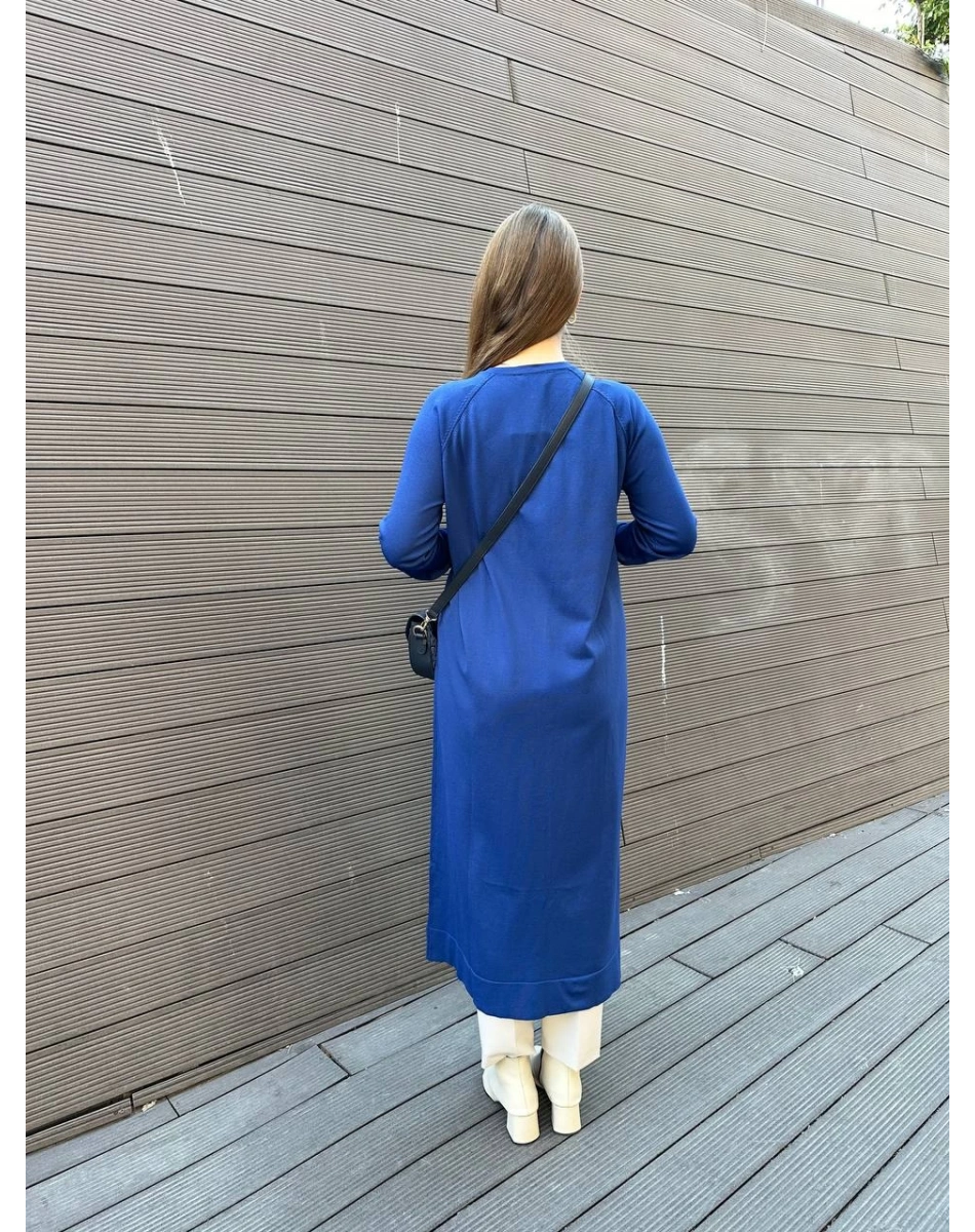 Nuss Triko 25K512 Sax Düğmeli Uzun Triko Hırka