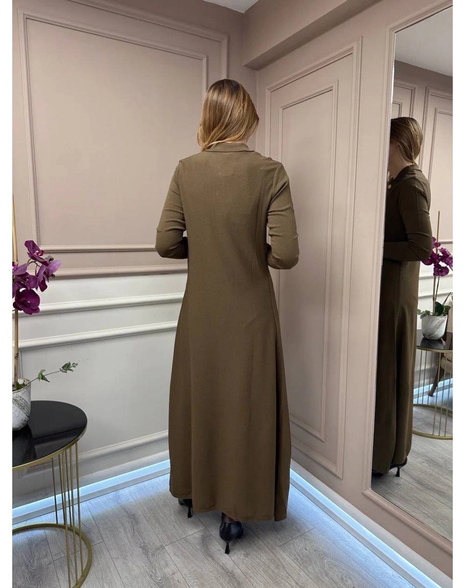 Nuss Triko 25Y1422 Sütlü Kahve Elbise