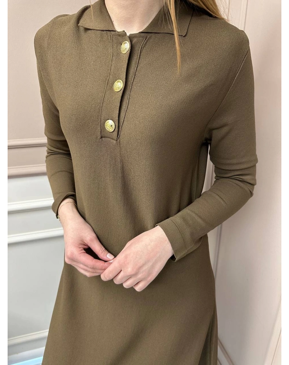 Nuss Triko 25Y1422 Sütlü Kahve Elbise