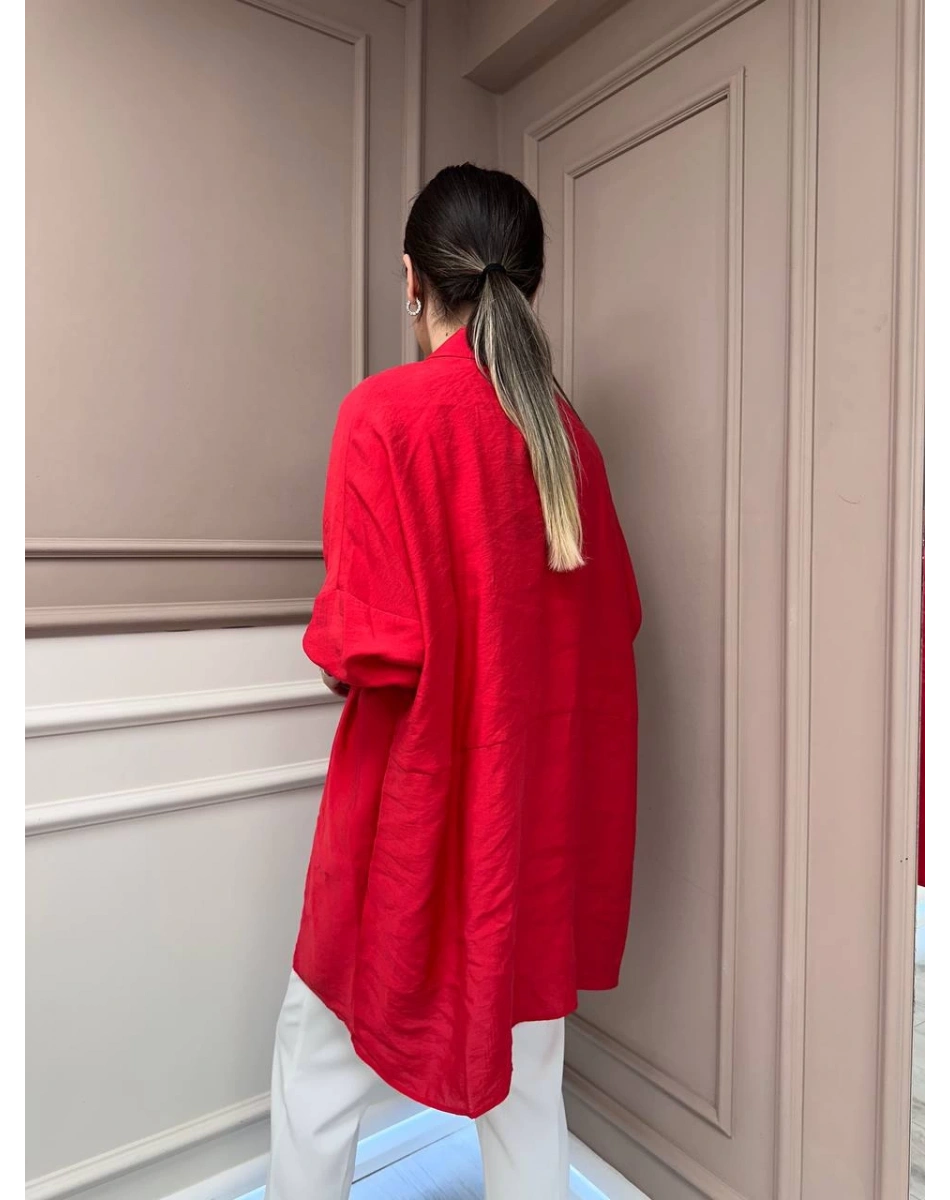 Nuss Triko 25Y3001 Kırmızı Tensel Gömlek