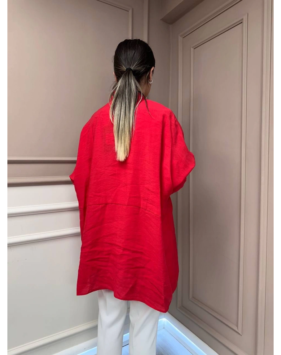 Nuss Triko 25Y3001 Kırmızı Tensel Gömlek