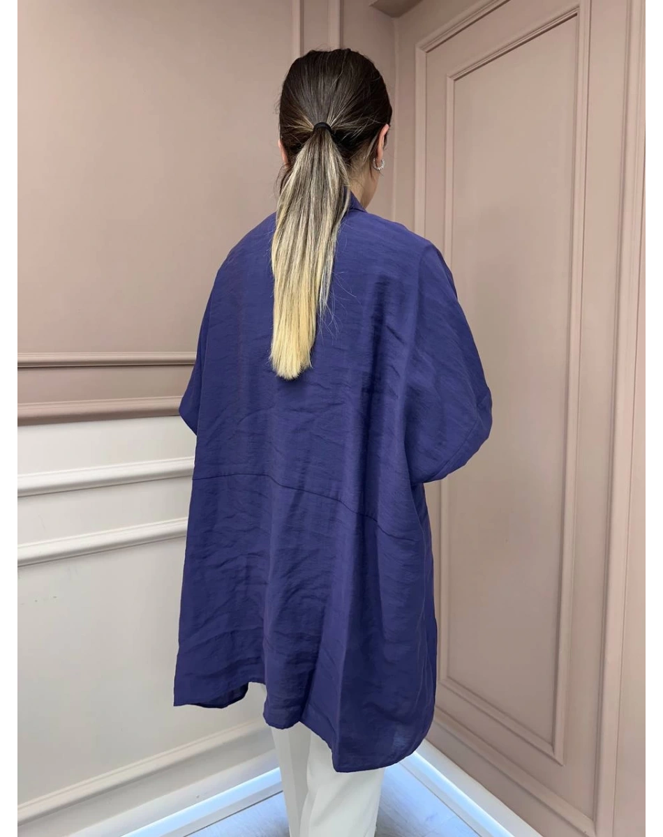 Nuss Triko 25Y3001 Lacivert Tensel Gömlek