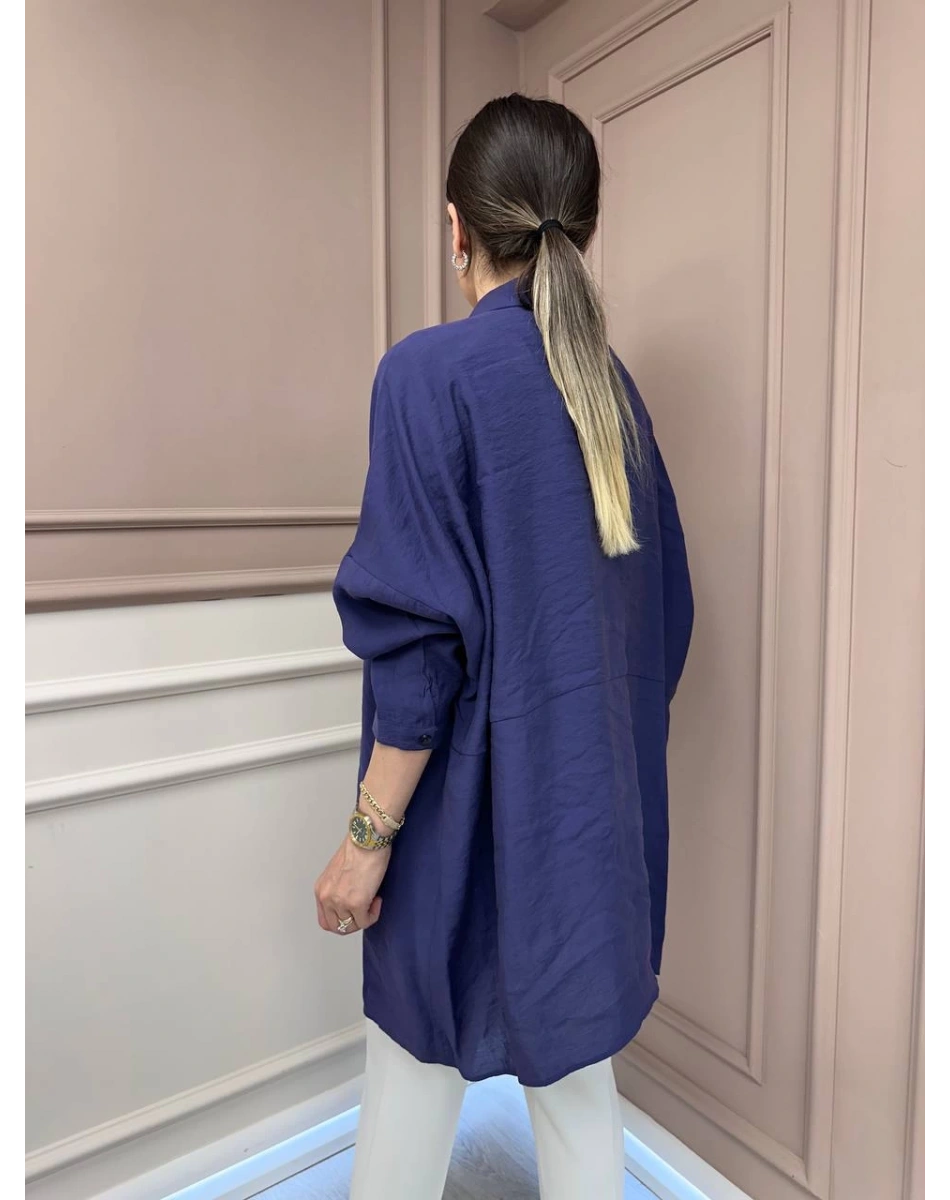 Nuss Triko 25Y3001 Lacivert Tensel Gömlek