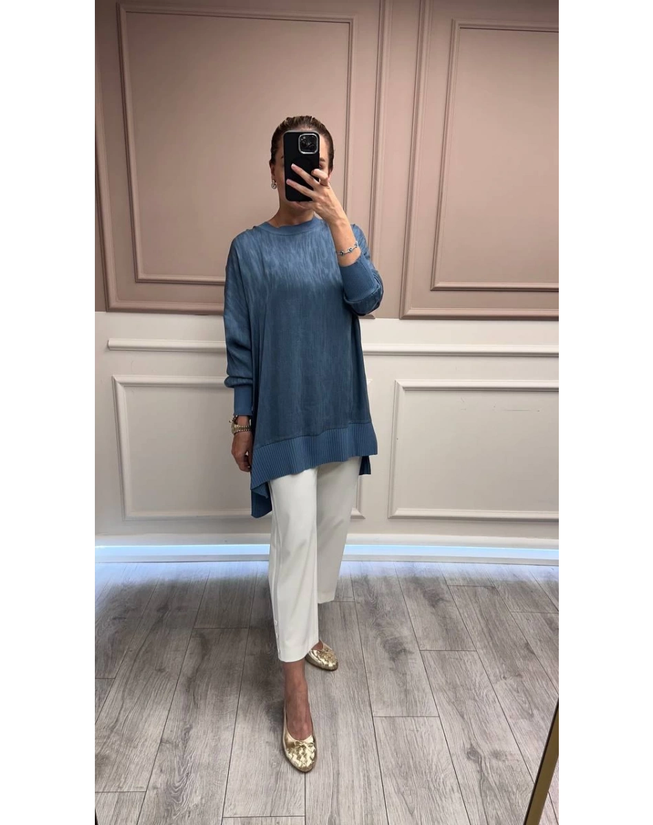 Nuss Triko 25Y3009 Mavi Tunik