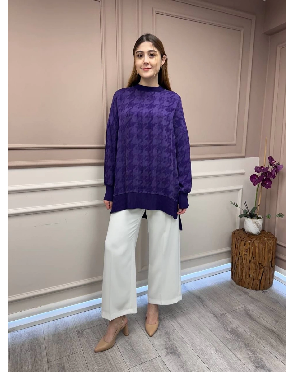 Nuss Triko 25Y3009 Mor Tunik