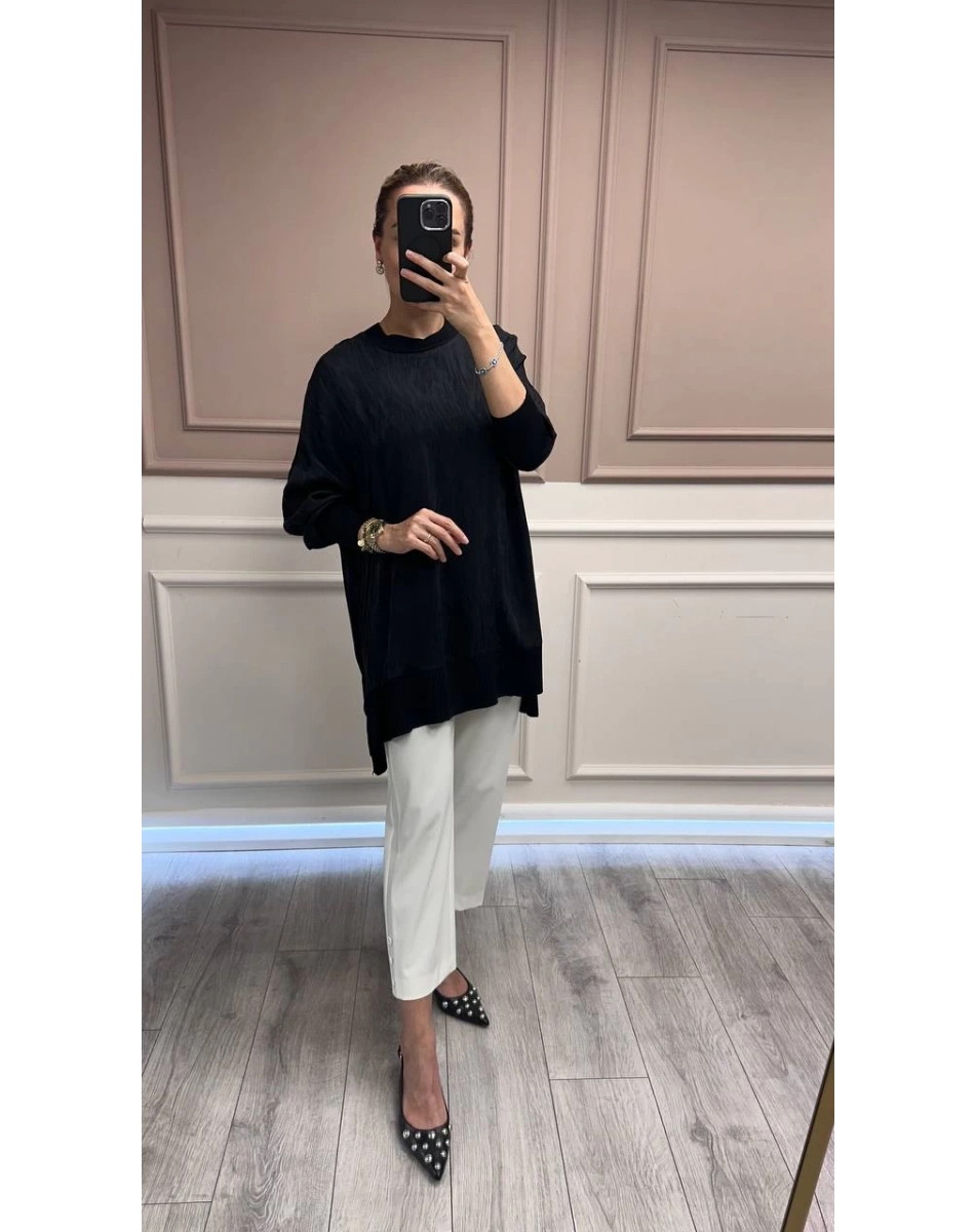 Nuss Triko 25Y3009 Siyah Tunik