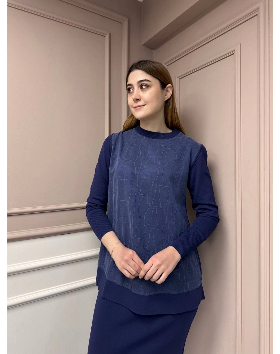 Nuss Triko 25Y3012 Lacivert Tunik