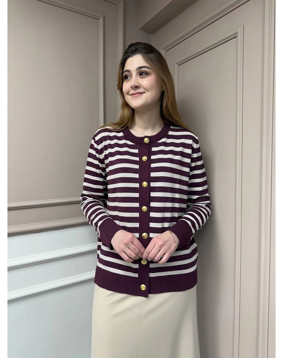 Nuss Triko 25Y306 Bordo Hırka