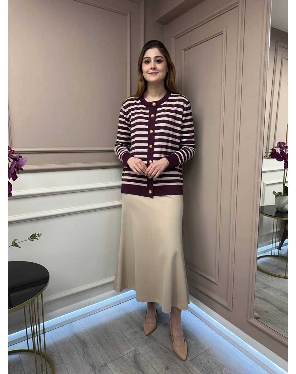 Nuss Triko 25Y306 Bordo Hırka