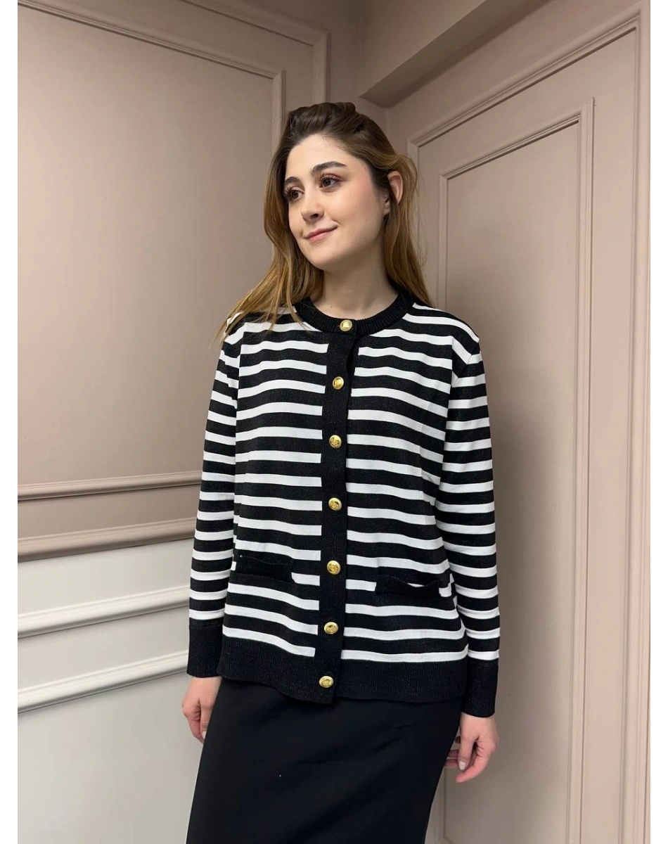 Nuss Triko 25Y306 Siyah Hırka