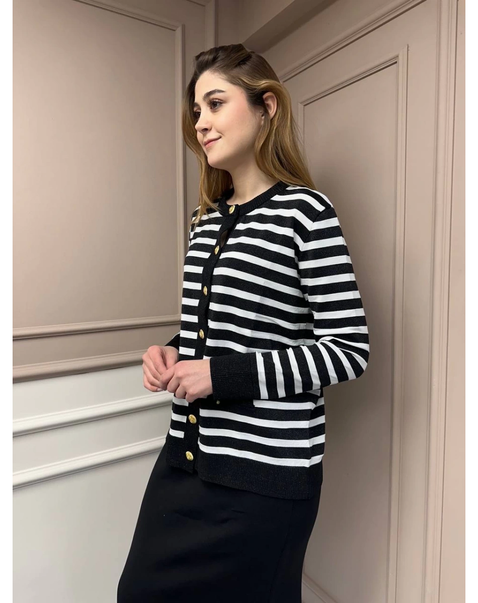 Nuss Triko 25Y306 Siyah Hırka