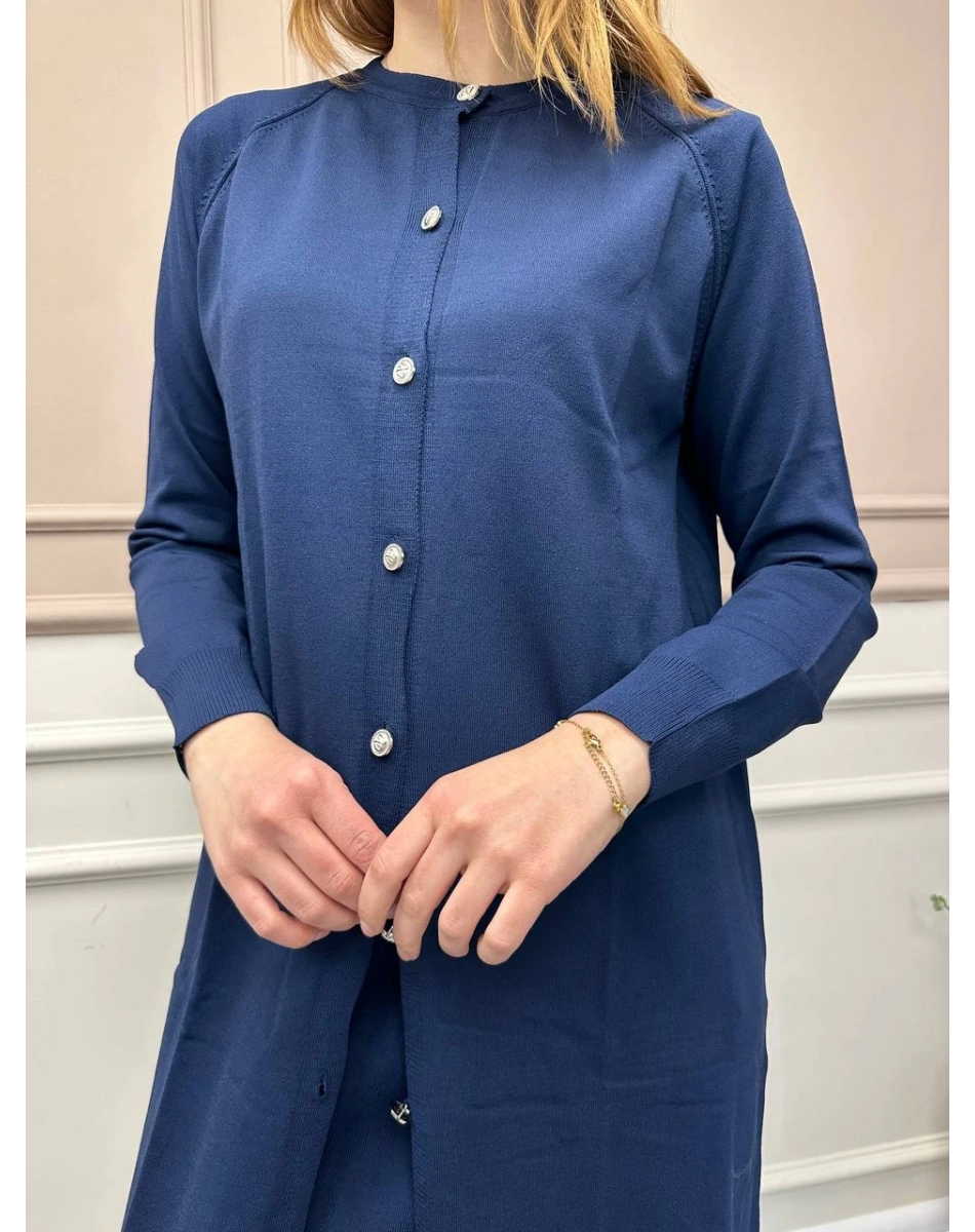 Nuss Triko 25Y512 Lacivert Triko Uzun Hırka