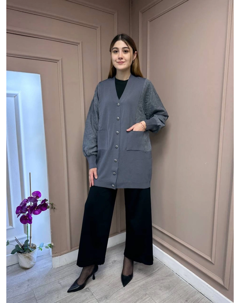 Nuss Triko 25Y6050 Antrasit Triko Hırka