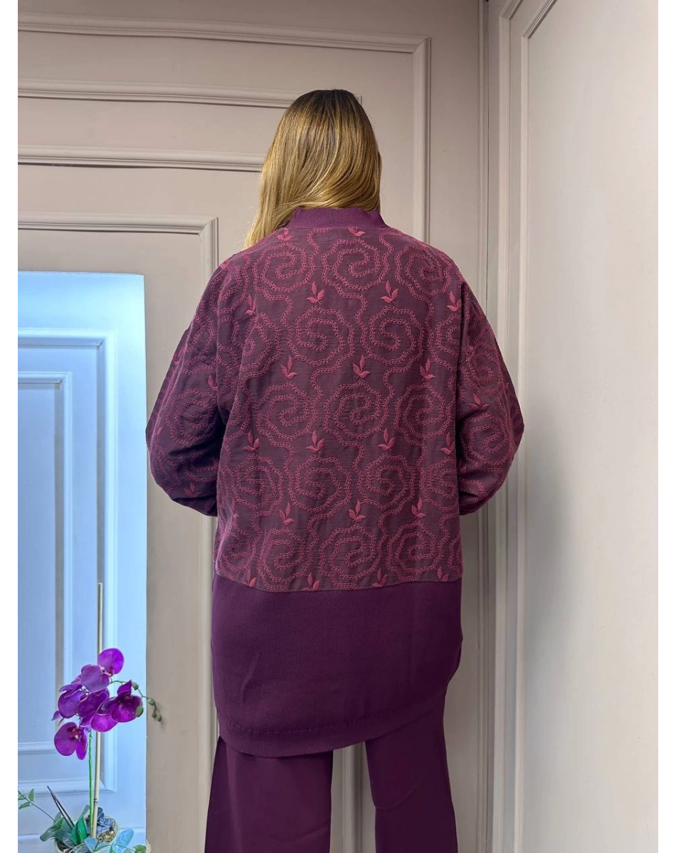 Nuss Triko 25Y6050 Bordo Triko Hırka