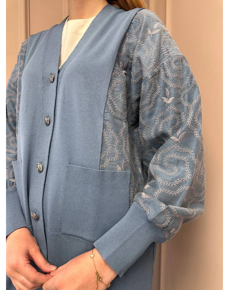 Nuss Triko 25Y6050 Mavi Triko Hırka