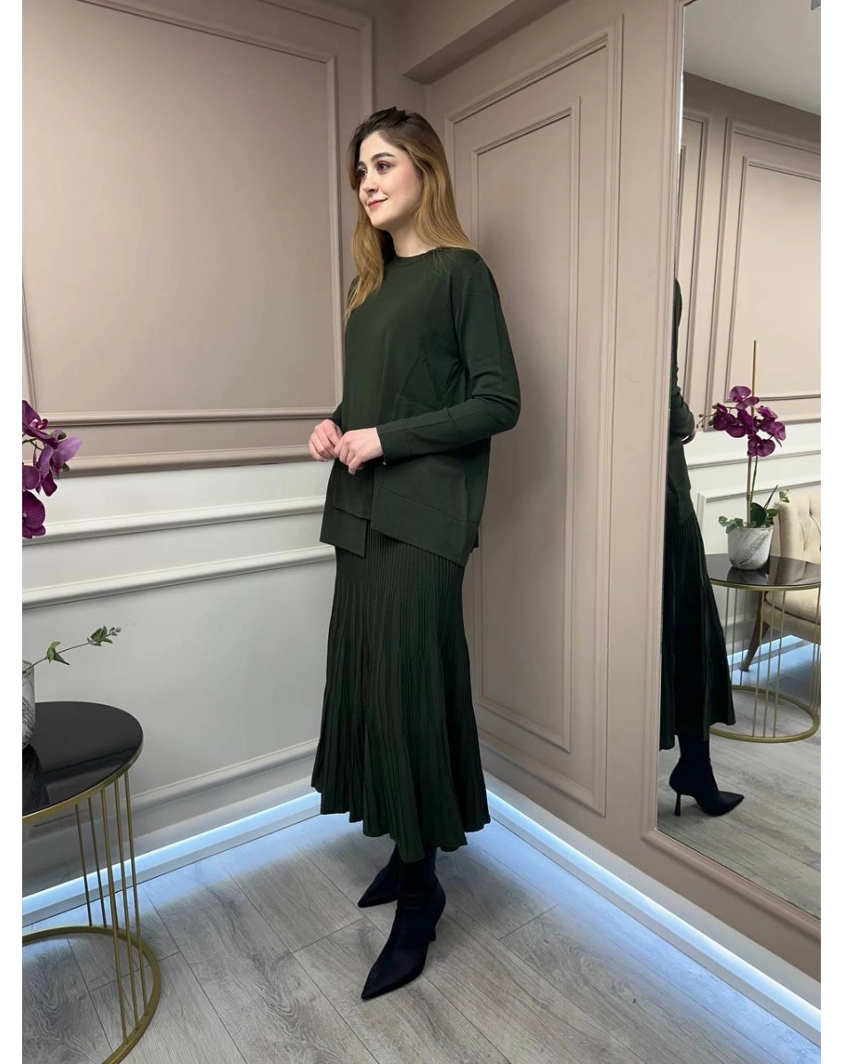 Nuss Triko 25Y703 Haki Triko İkili Takım