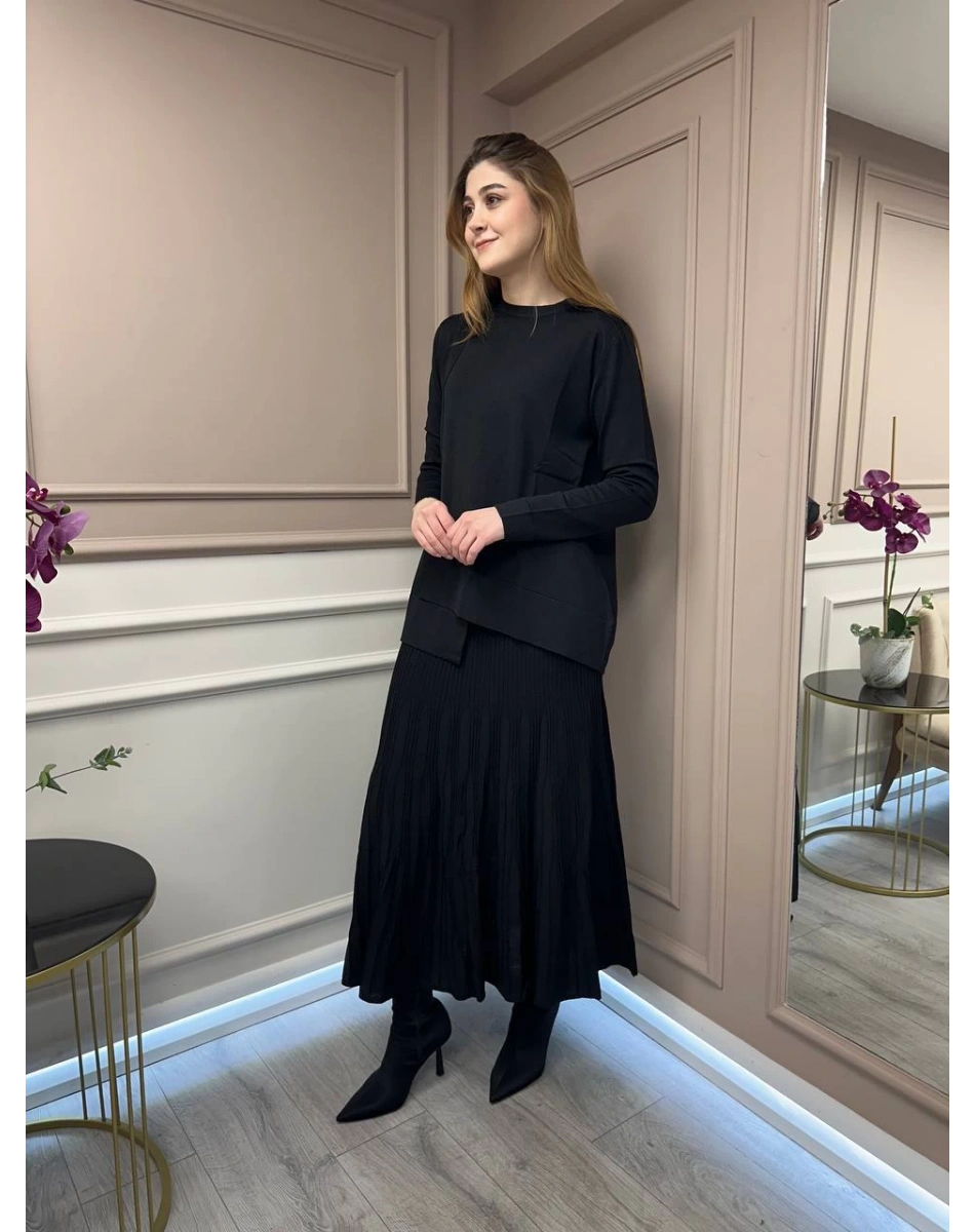 Nuss Triko 25Y703 Siyah Triko İkili Takım