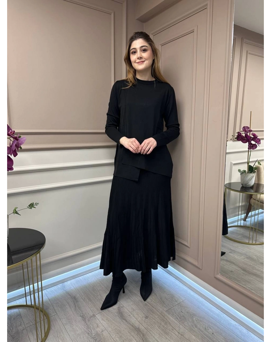 Nuss Triko 25Y703 Siyah Triko İkili Takım