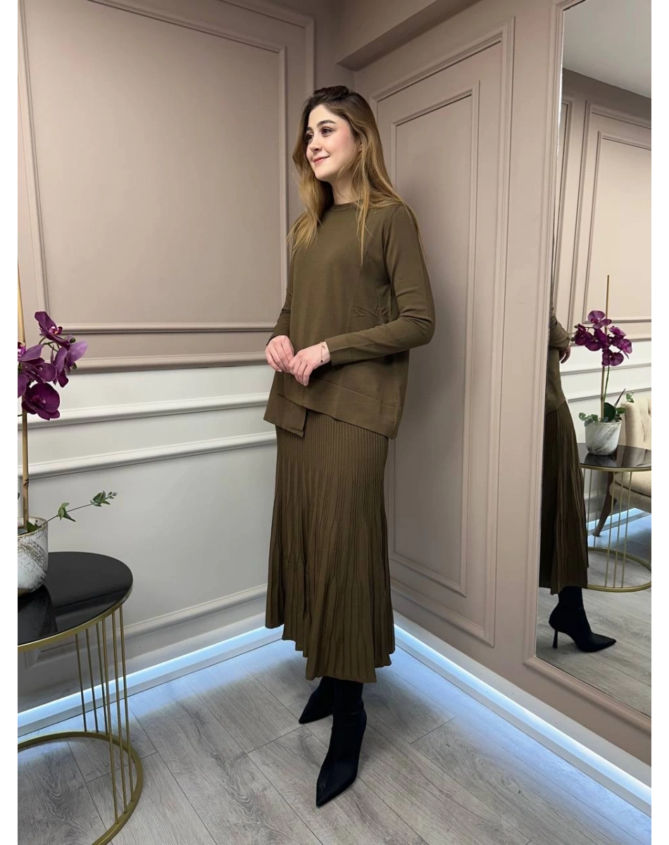 Nuss Triko 25Y703 Sütlü Kahve Triko İkili Takım