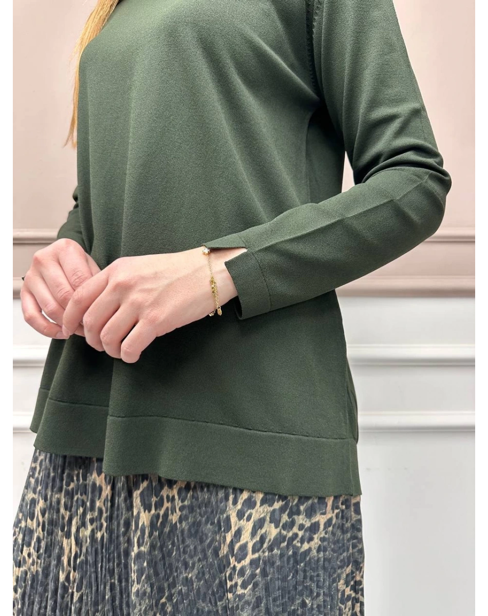 Nuss Triko 25Y902 Haki Önü Kısa Arkası Uzun Tunik