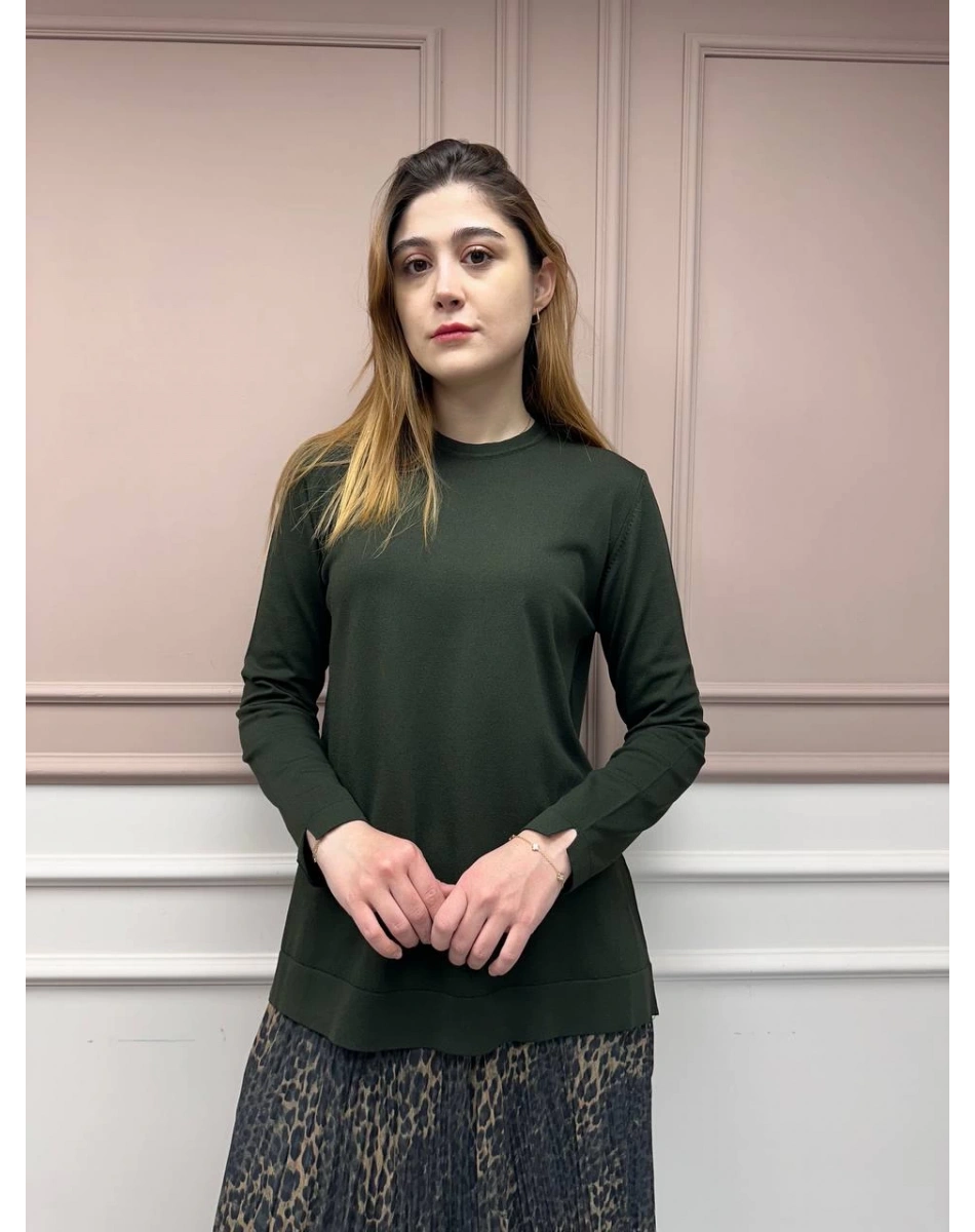 Nuss Triko 25Y902 Haki Önü Kısa Arkası Uzun Tunik