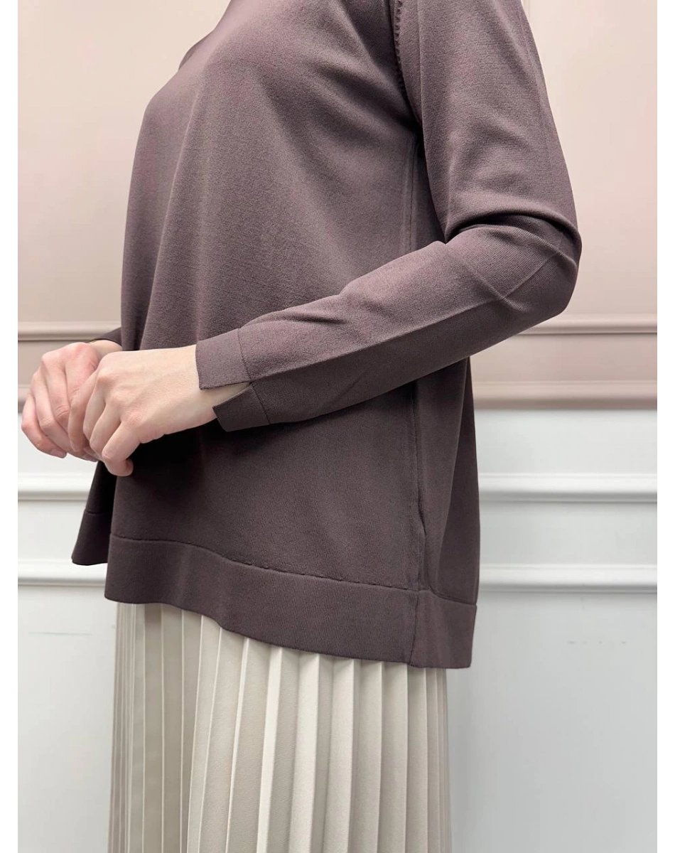 Nuss Triko 25Y902 Kahve Önü Kısa Arkası Uzun Tunik