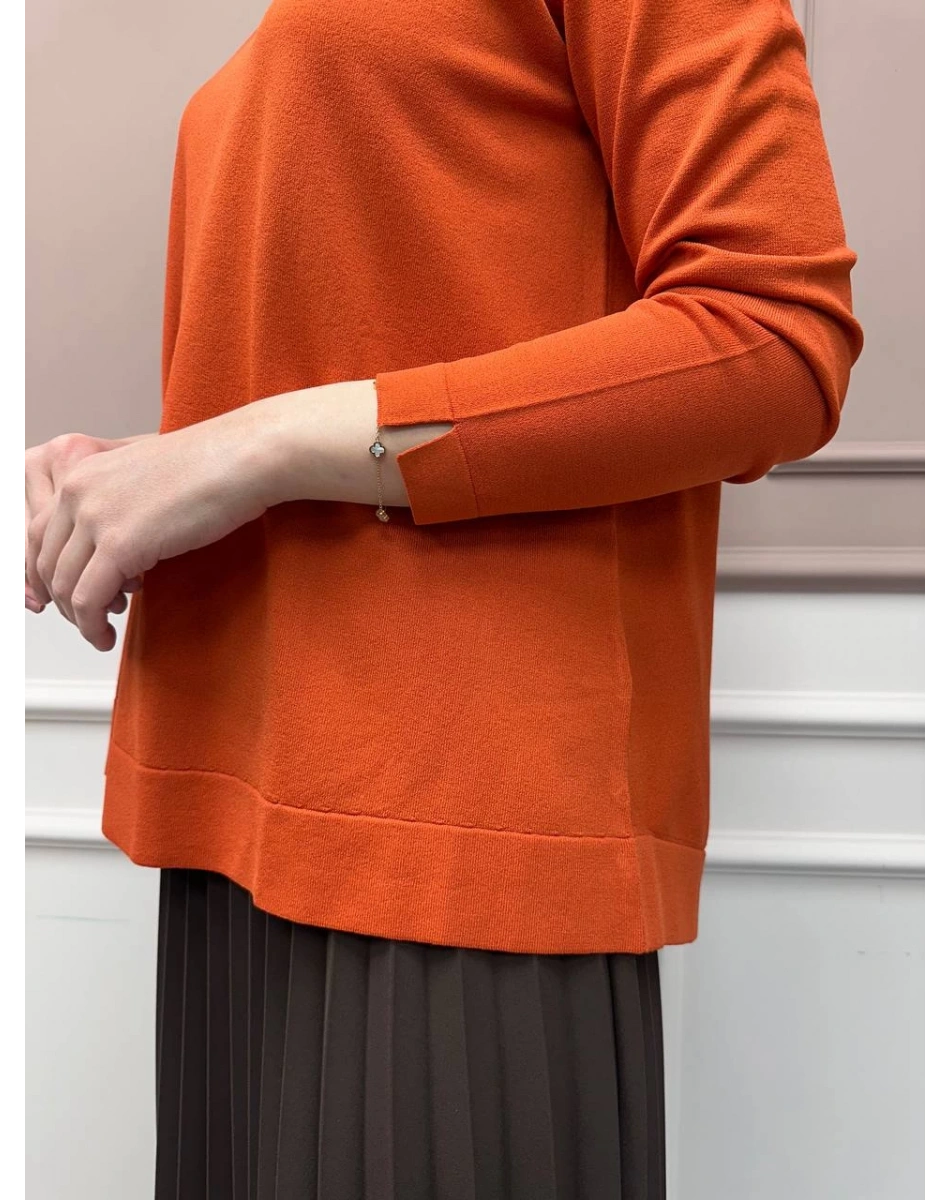 Nuss Triko 25Y902 Kiremit Önü Kısa Arkası Uzun Tunik