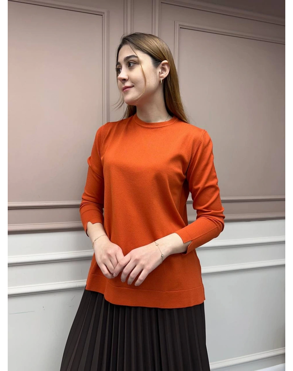 Nuss Triko 25Y902 Kiremit Önü Kısa Arkası Uzun Tunik