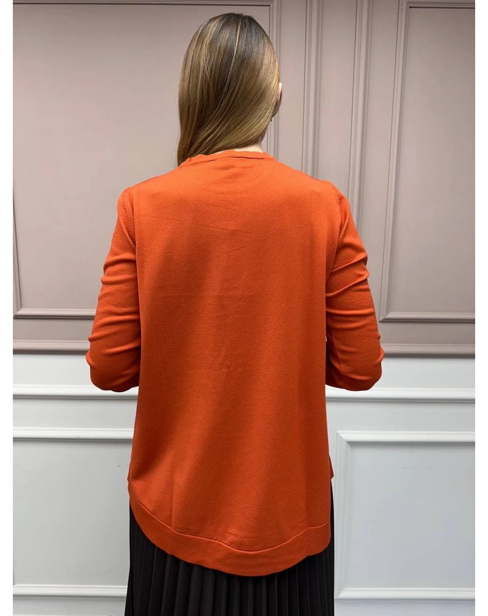 Nuss Triko 25Y902 Kiremit Önü Kısa Arkası Uzun Tunik