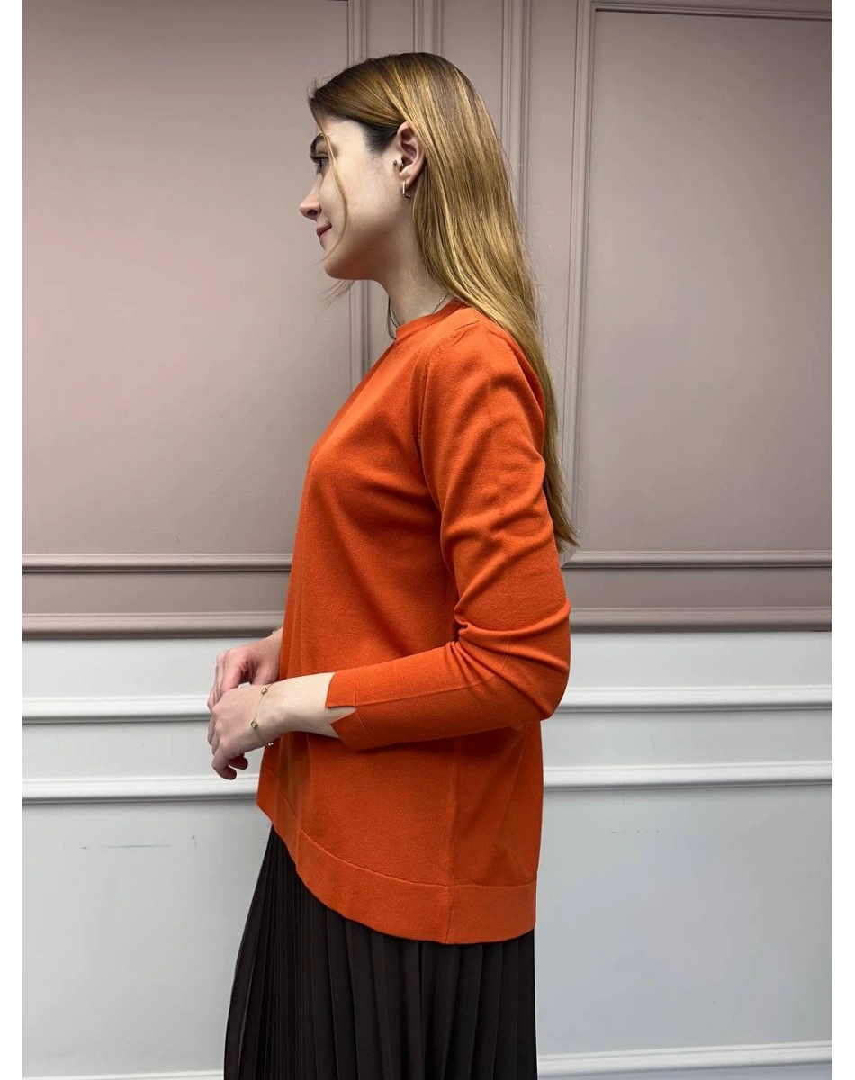 Nuss Triko 25Y902 Kiremit Önü Kısa Arkası Uzun Tunik