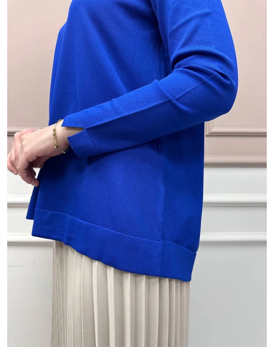 Nuss Triko 25Y902 Saks Önü Kısa Arkası Uzun Tunik