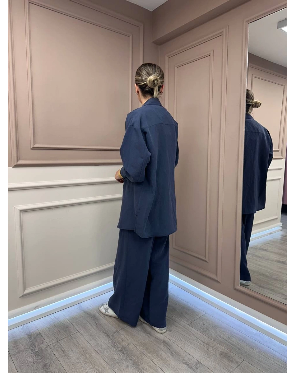 Nuss Triko 26K1021 Lacivert Cep Detaylı İkili Takım