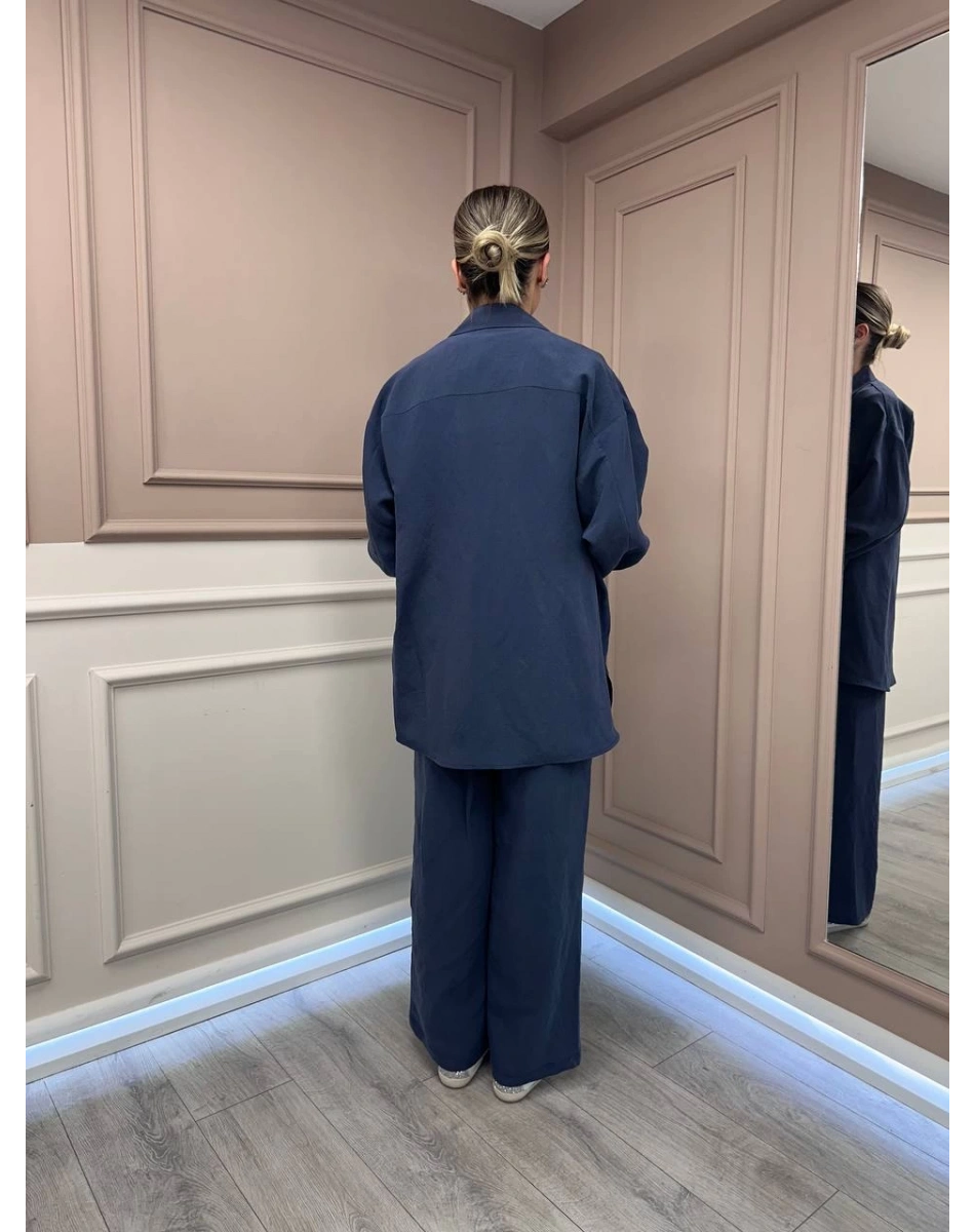 Nuss Triko 26K1021 Lacivert Cep Detaylı İkili Takım