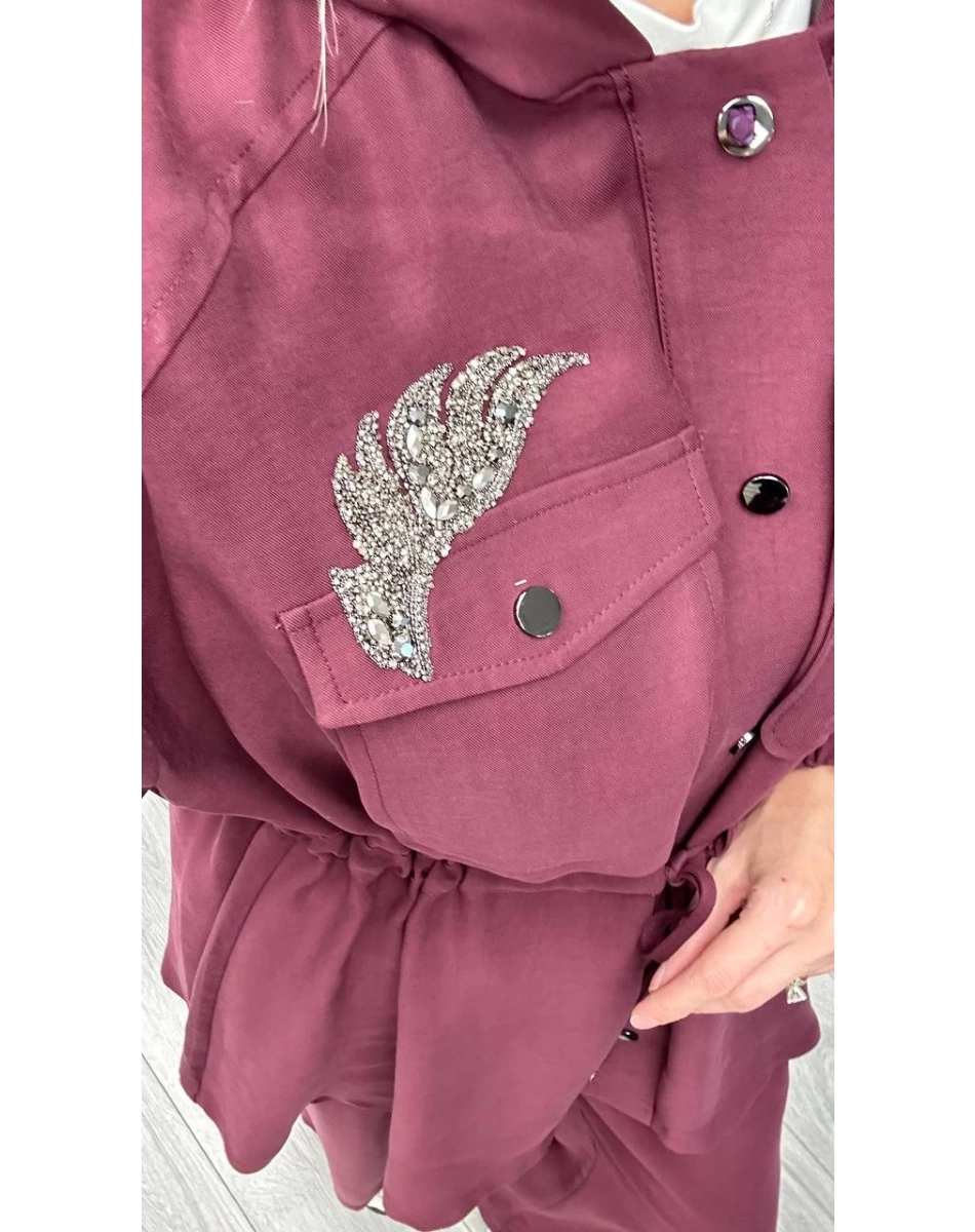 Nuss Triko 26K1022 Mürdüm İşleme Detaylı Bağlamalı Takım