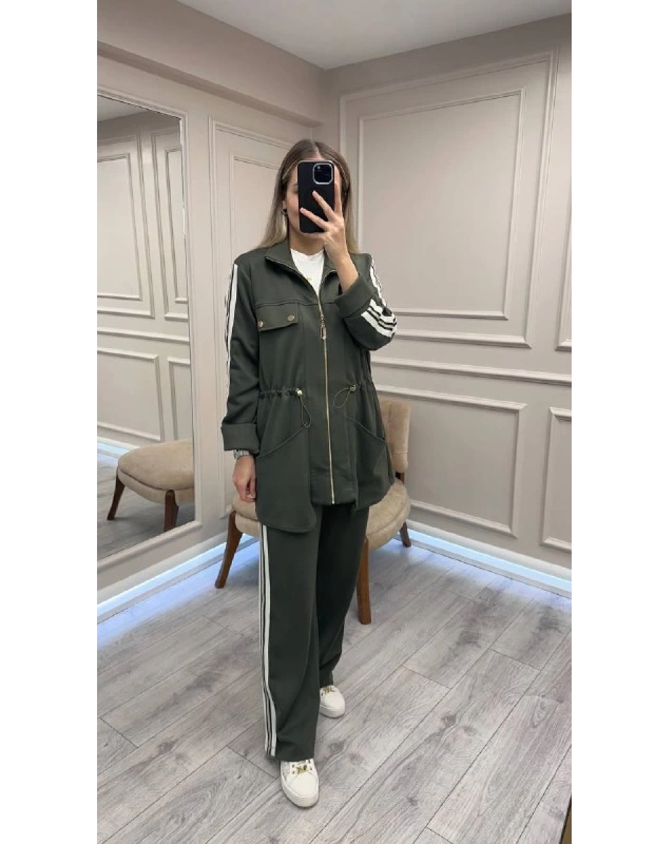 Nuss Triko 26K1043 Haki Fermuarlı Takım