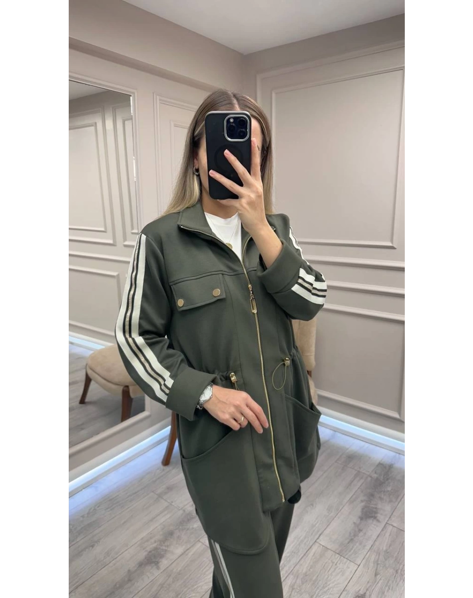 Nuss Triko 26K1043 Haki Fermuarlı Takım