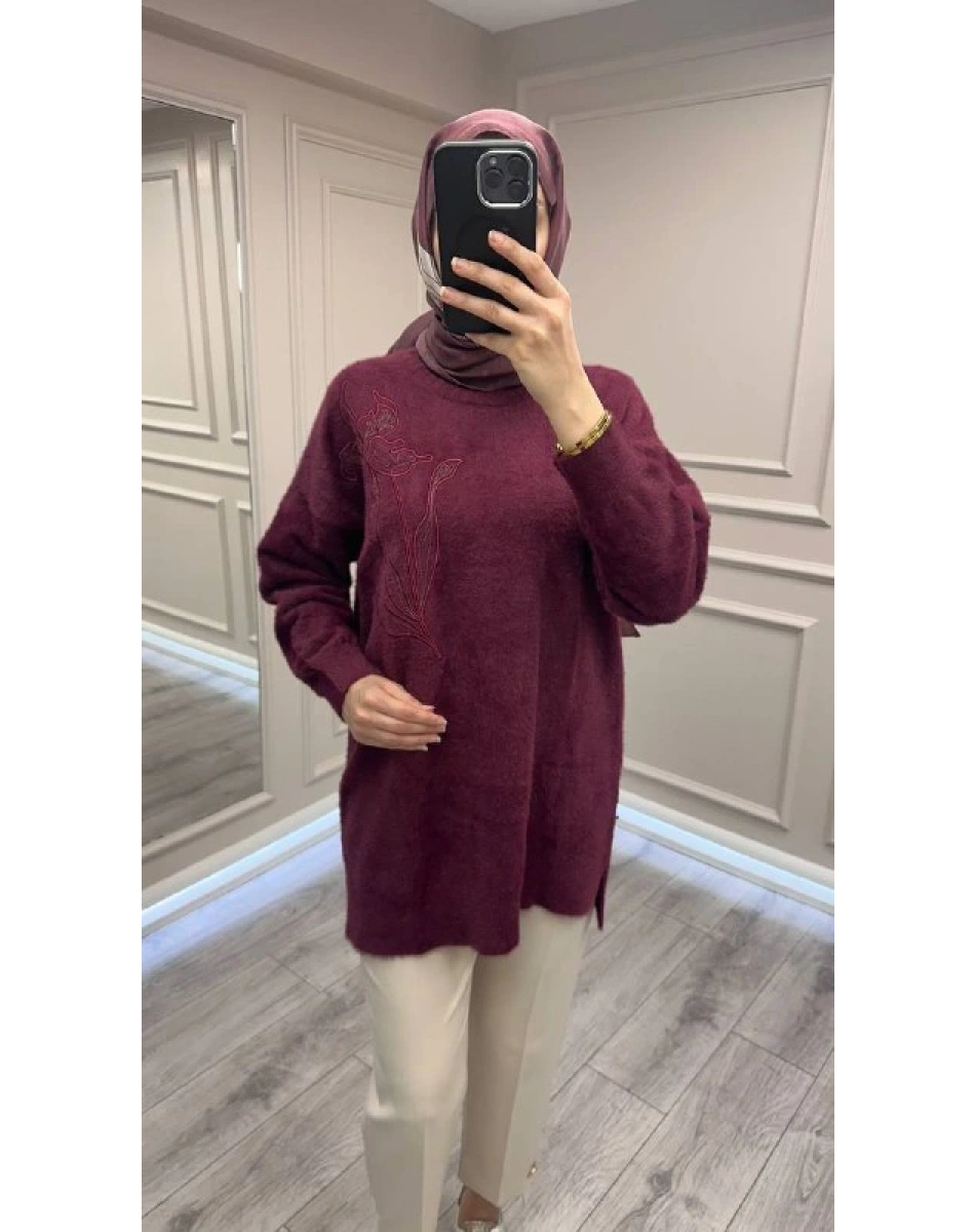 Nuss Triko 26K7004 Bordo Angora Kazak