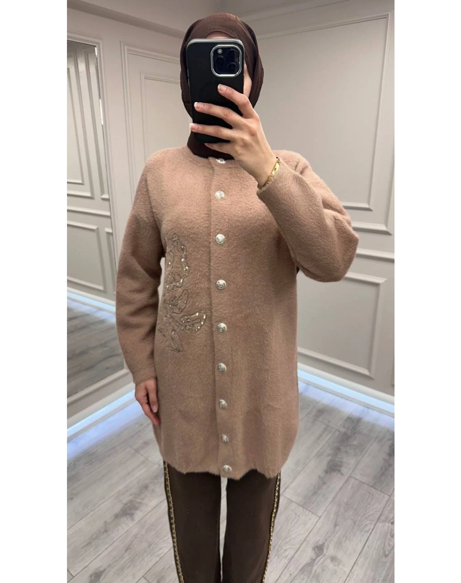 Nuss Triko 26K7007 Vizon Angora Hırka