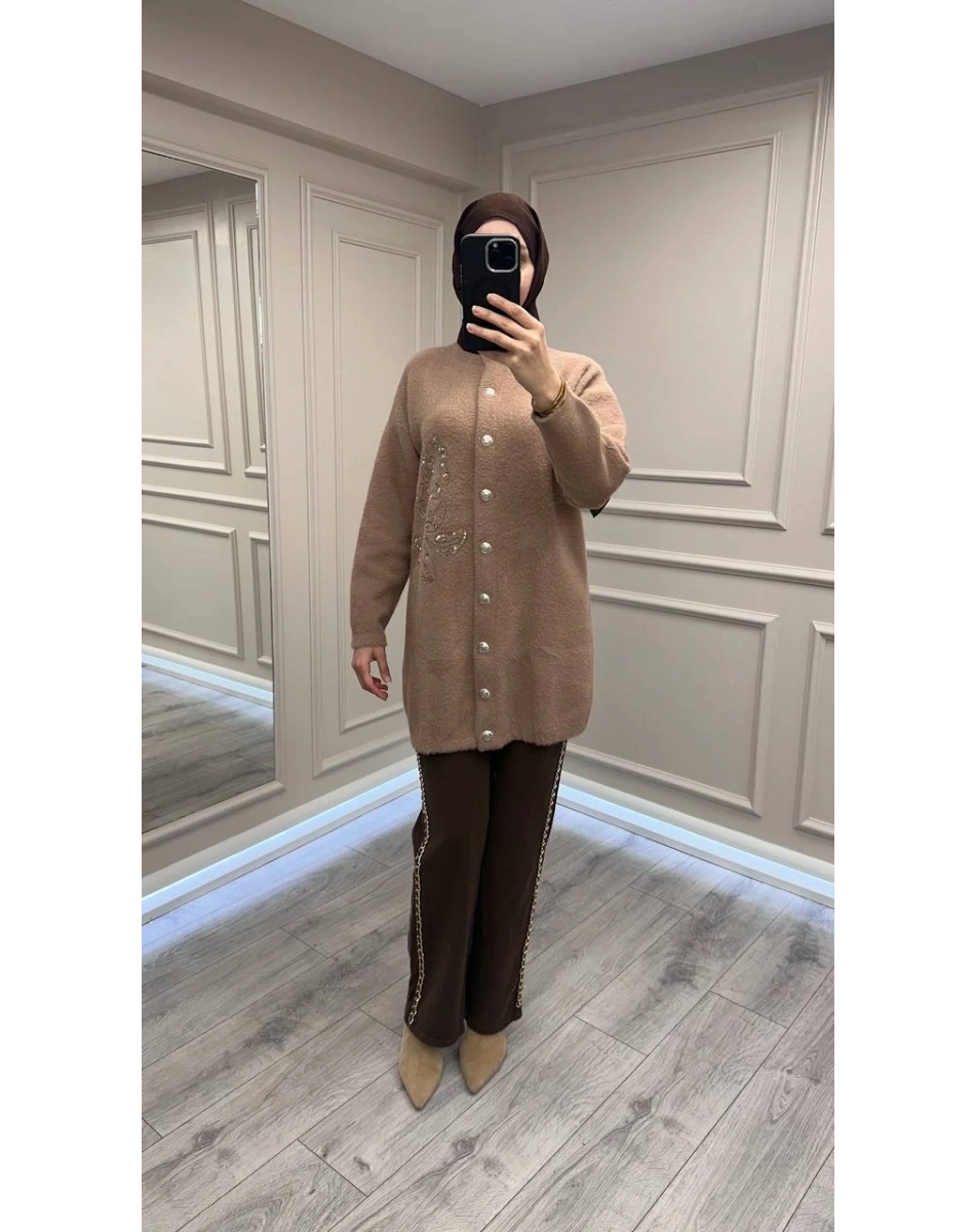 Nuss Triko 26K7007 Vizon Angora Hırka