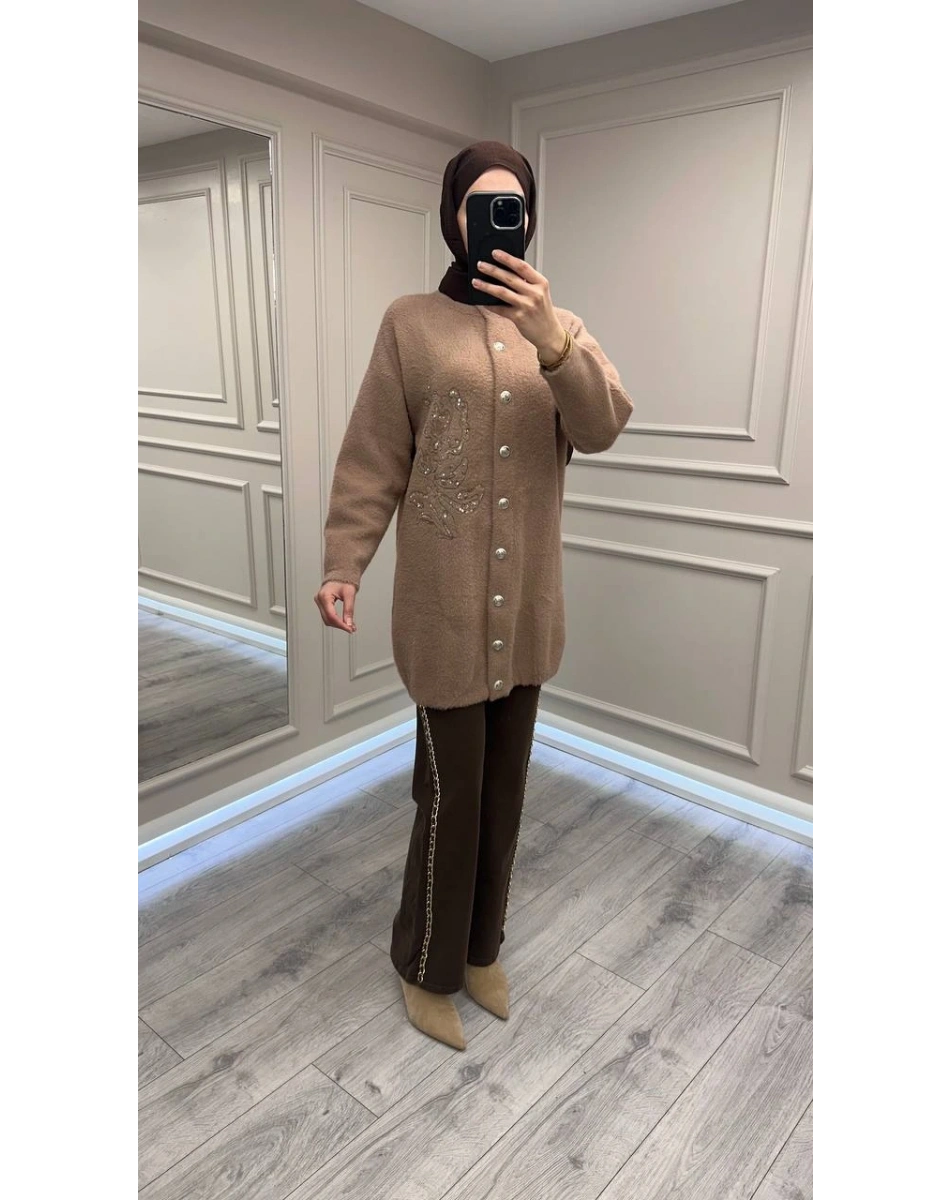 Nuss Triko 26K7007 Vizon Angora Hırka