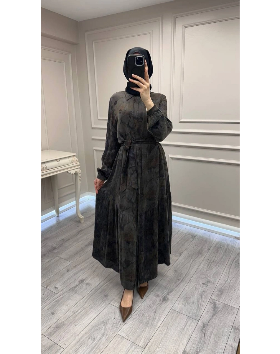 Nuss Triko 26Y2038 Kahve Elbise