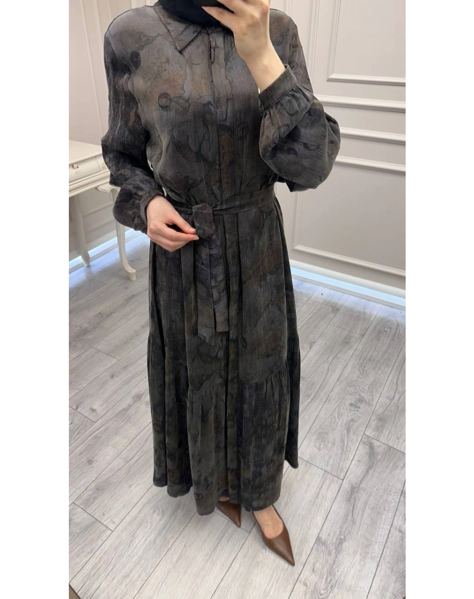 Nuss Triko 26Y2038 Kahve Elbise