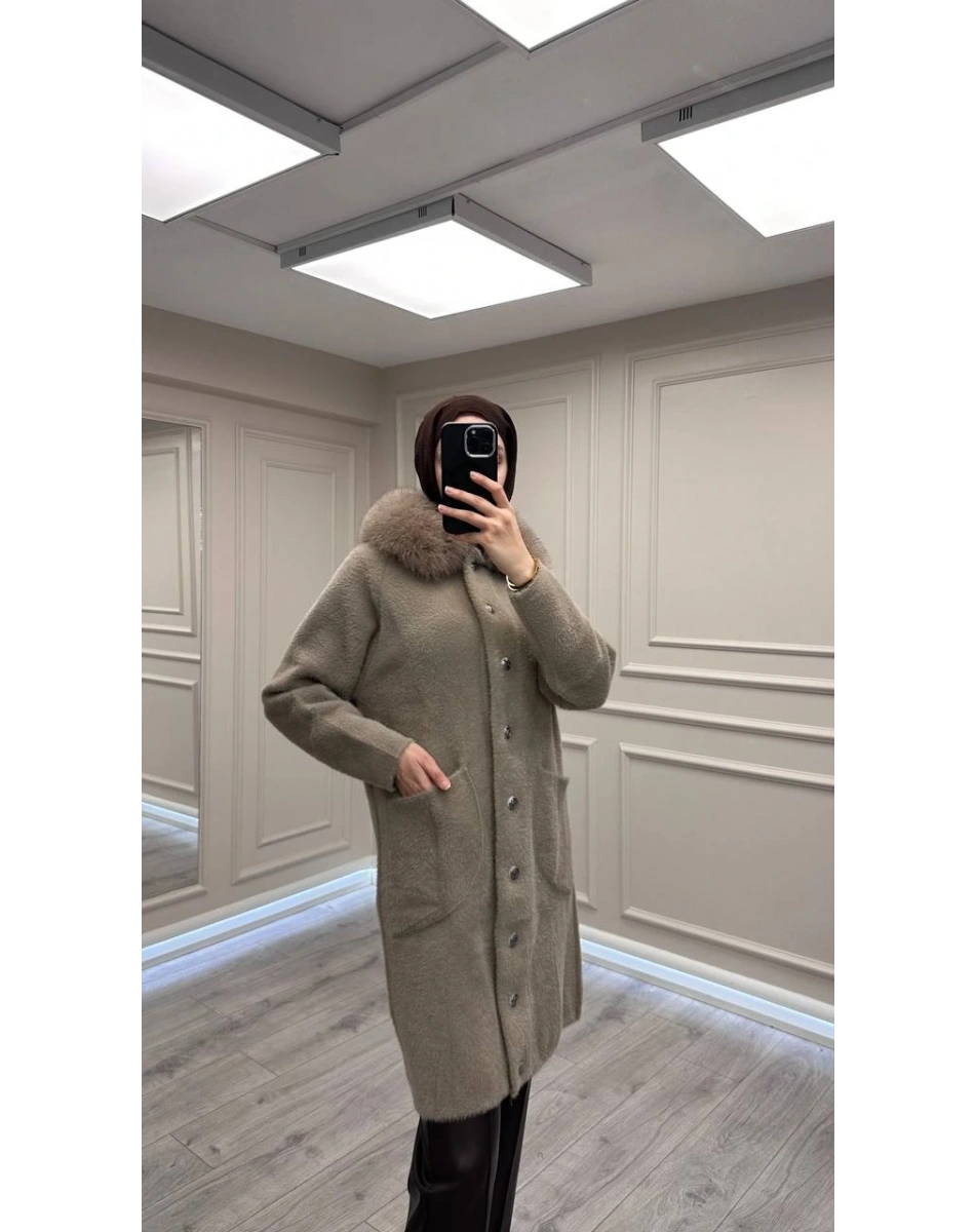 Nuss Triko NS-26K7011 Bej Angora Kaban