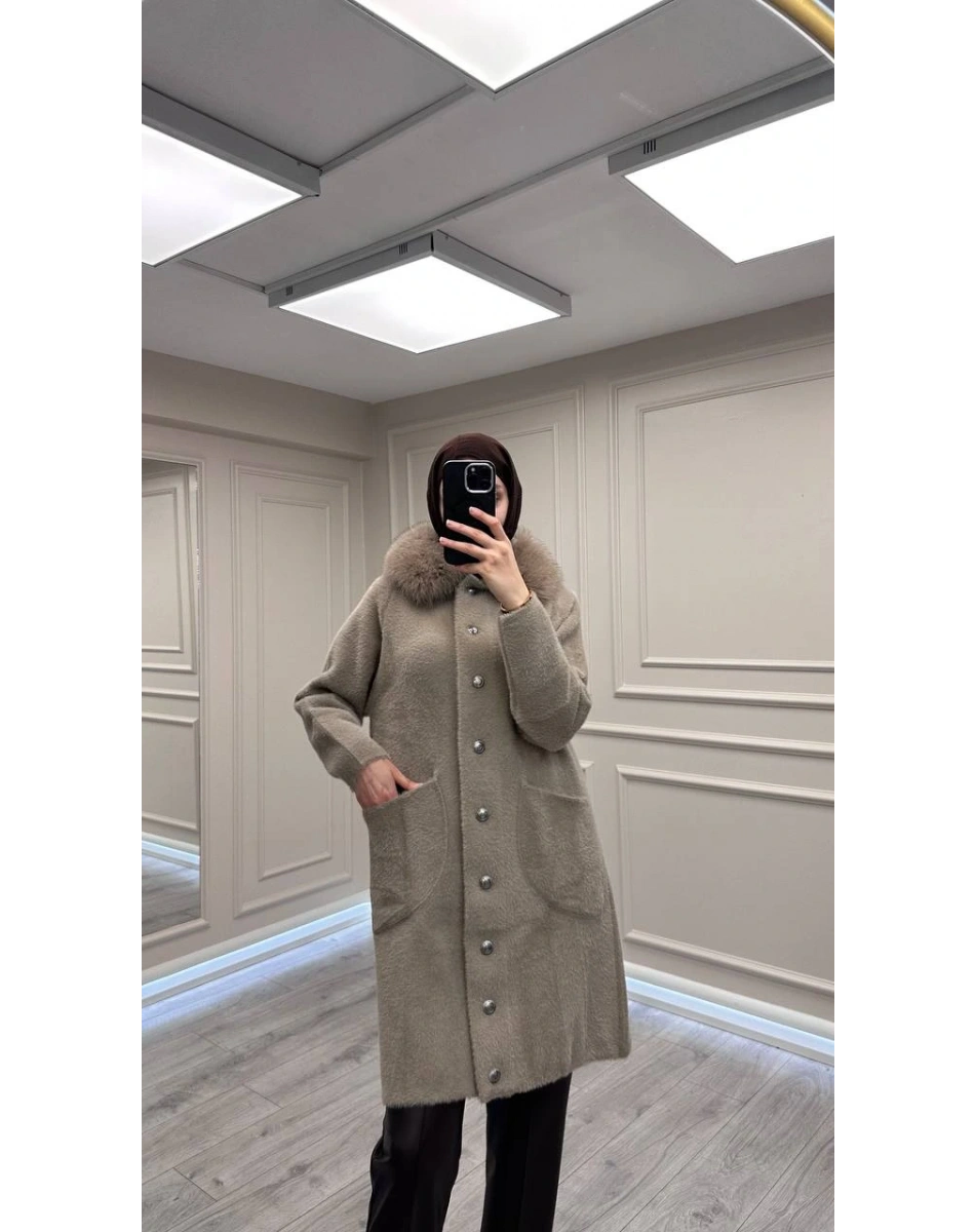 Nuss Triko NS-26K7011 Bej Angora Kaban