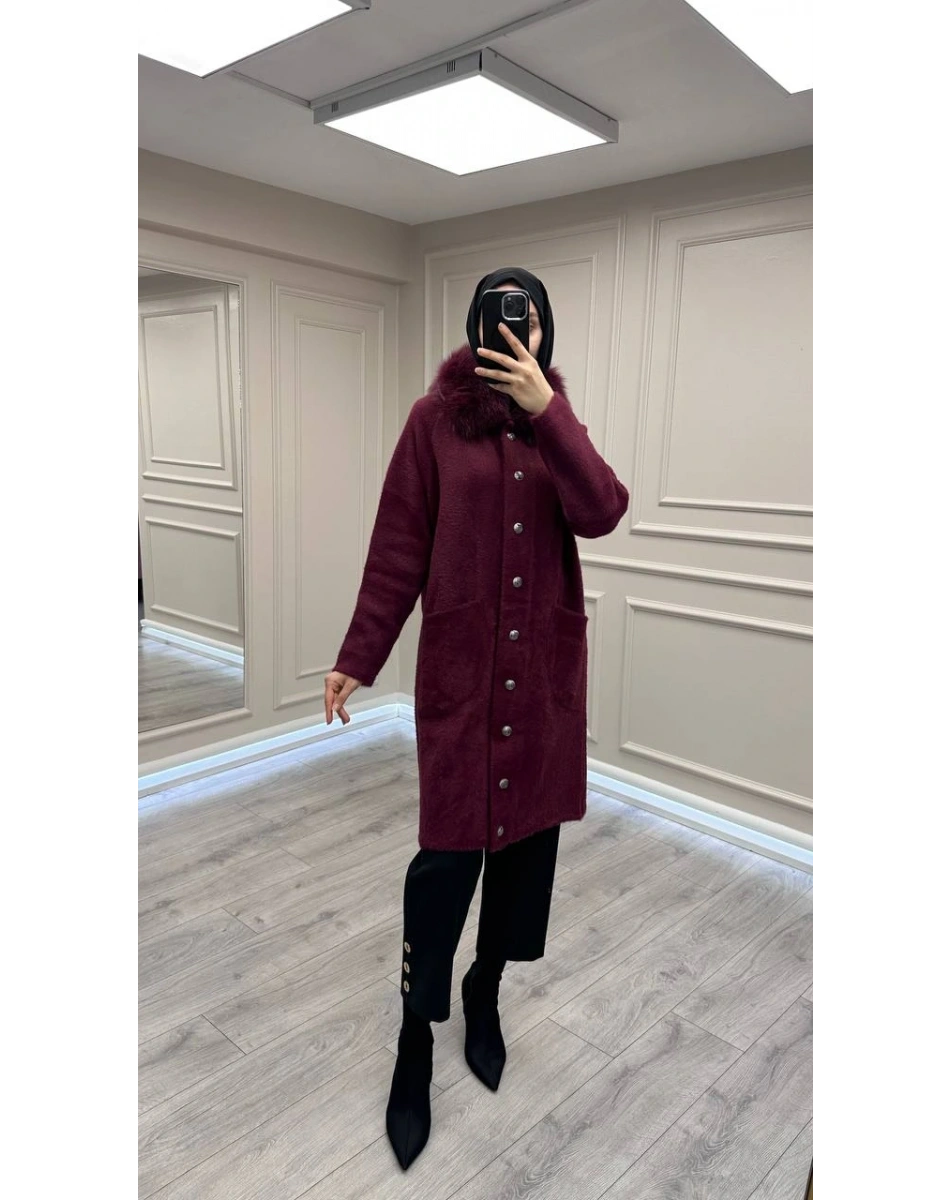 Nuss Triko NS-26K7011 Bordo Angora Kaban