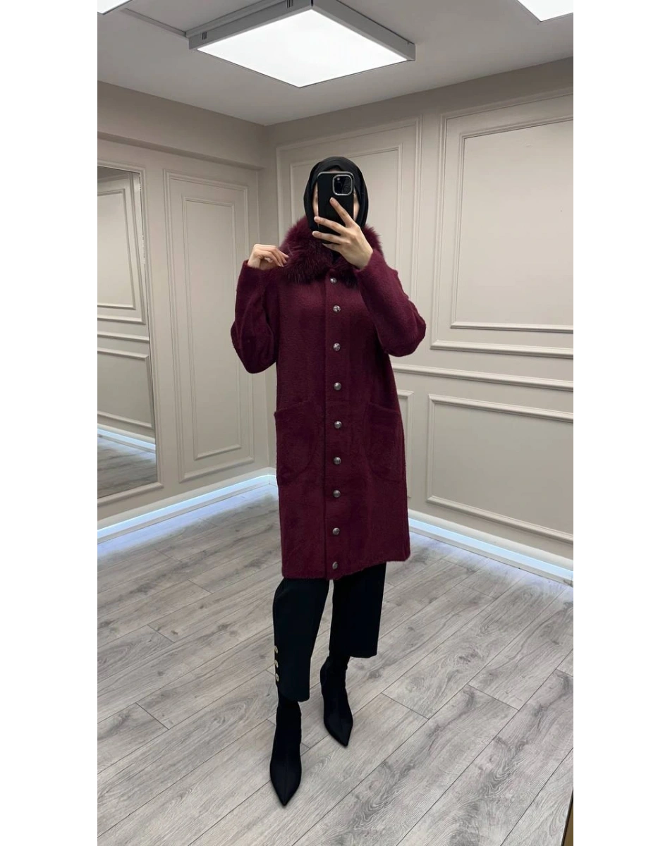 Nuss Triko NS-26K7011 Bordo Angora Kaban