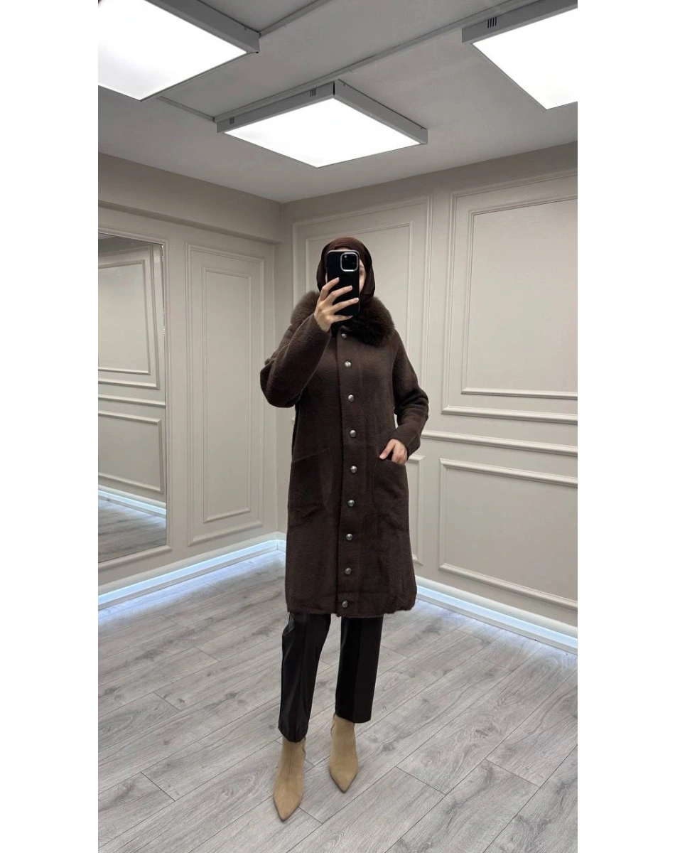 Nuss Triko NS-26K7011 Kahve Angora Kaban