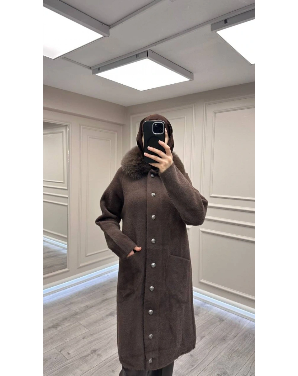 Nuss Triko NS-26K7011 Kahve Angora Kaban