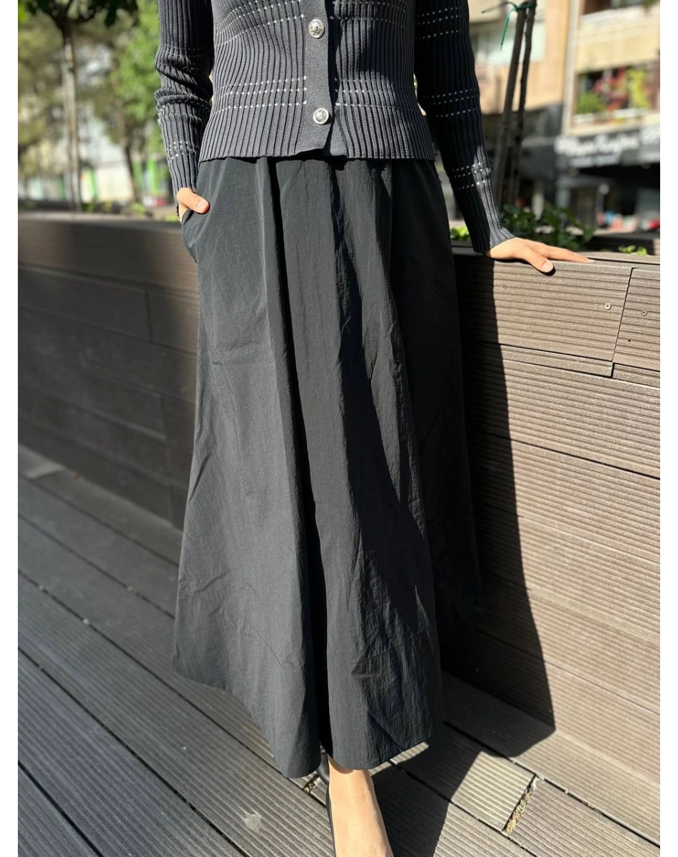 Qooq 24SS510 Siyah Keti Etek