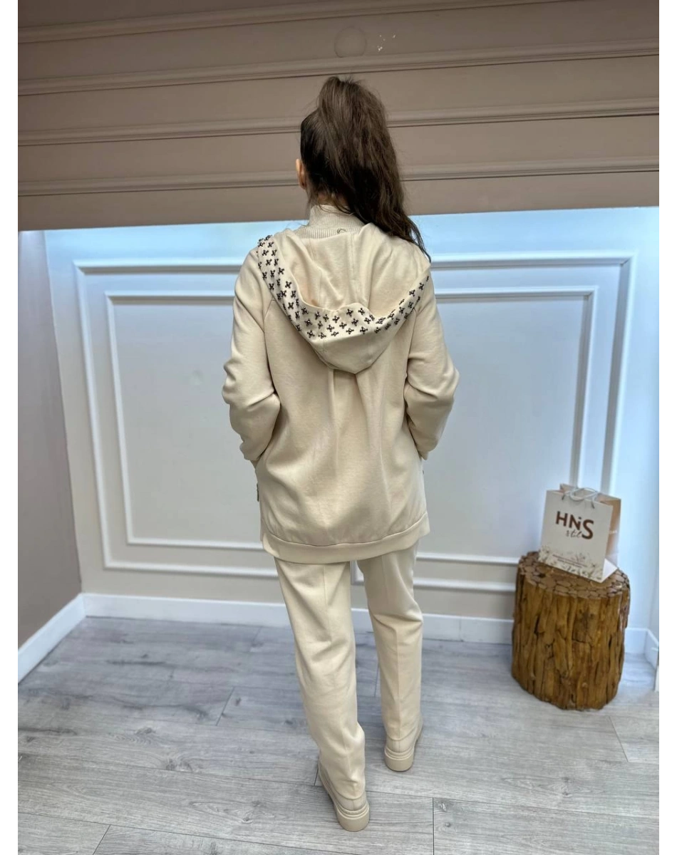 Qupra QAV52029 Ekru Pantolonlu İkili Takım